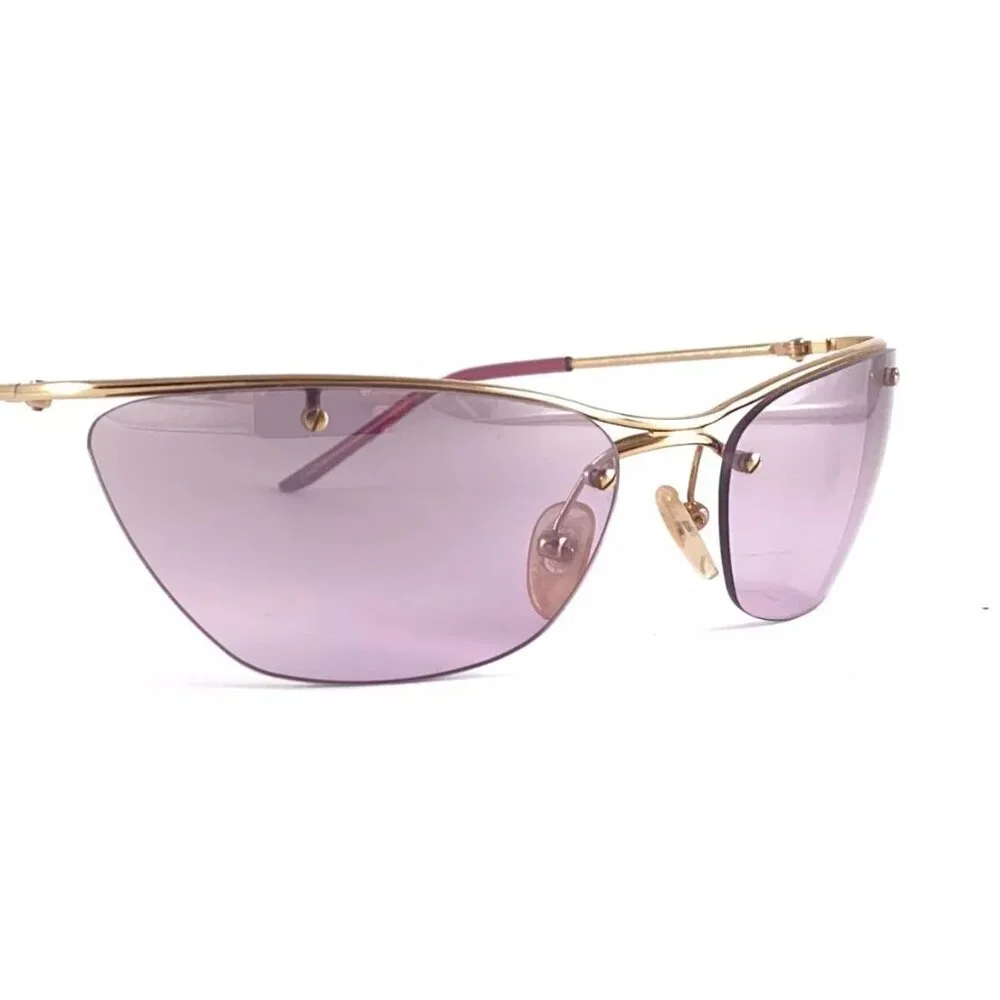 Christian Dior Flash Tinted Lens Sunglasses purple lavender semi rimless 90s